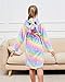 Doctor Unicorn Rainbow Star Dots Robe with Unicorn Hood for Girls (Green/Yellow/Purple, 6-7 Years)
