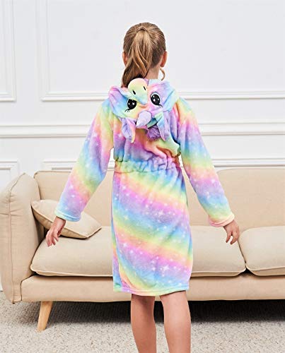 2 Unicorn+Hooded+Bathrobe+Sleepwear+Matching
