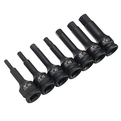 Drive Impact Socket Hex Bit Set,7pcs 3/8 Inch Metric Hex Driver Impact Socket Bit Set