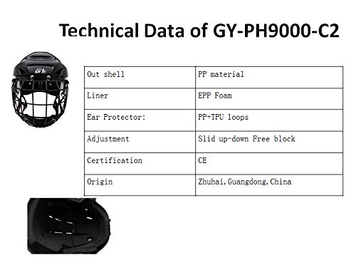 image for GY-PH9000-C2 2018 New Upgrade Hockey Helmet Combo Soft no Chucking Fil