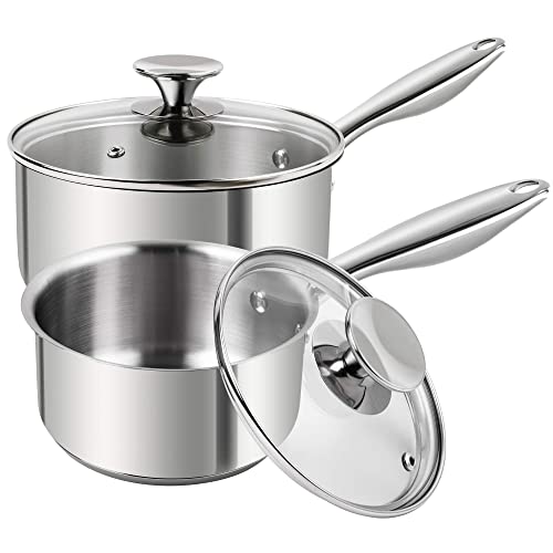 MICHELANGELO Stainless Steel Saucepan Set 1Qt