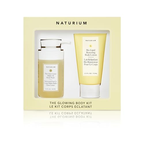 Naturium The Glowing Body Kit - The Glow Getter Multi-Oil Hydrating Body Wash & Bio-Lipid Restoring Body Lotion, 100 ml, 75 ml