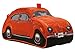 Classic 60s Style Orange VW Volkswagen Beetle Toiletry Wash Bag
