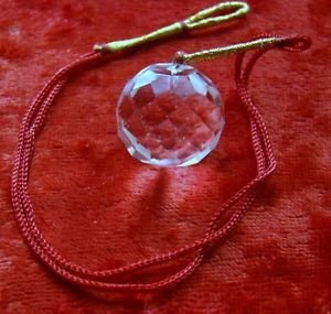 Beautiful Feng Shui Faceted Natural Clear Quartz Hanging sphere Home office Energy Gift positive energy peace wellness