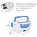 Electric Lunch Box for Car and Home 110V & 12V 40W - Removable Stainless Steel Portable Food Grade Material Warmer Heater - with 2 in 1 Fork & Spoon