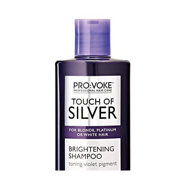 PROVOKE-Touch-of-Silver-Brightening-Shampoo-purple-200-millilitre PROVOKE Touch Of Silver Brightening Purple Shampoo 200ml, Neutralises Yellow & Orange tones, Formulated with Violet…