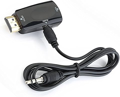 HDMI to VGA Converter Adapter with 3.5mm Audio Port ,SHENGHE Gold-Plated HD 1080P HDMI Male to VGA Female Adapter for PC, TVBOX, Desktop, DVD (Black)