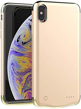 Obamono For iPhone Xs Max Battery Case 6000mAh Protective Rechargeable Portable Charging Case Charger Cover (Golden)