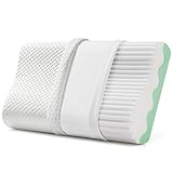 Jiaao Memory Foam Pillow for Neck Pain Orthopedic Contoured Support Pillow for Sleeping, Best Bed Pillow for Side & Back Sleepers, Including Removable Cover with Invisible Zipper (Standard, white)