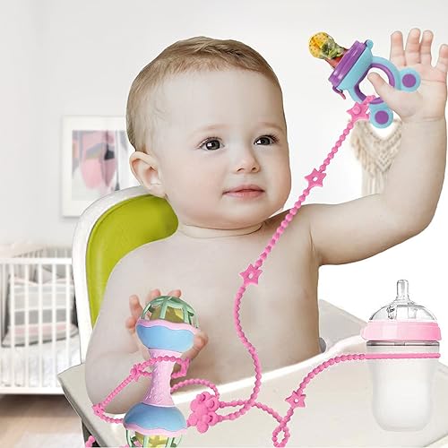 Adorila Toy Safety Straps, 1 Drag 3 Adjustable Silicone Toy Holder