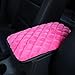 Forala Bling Auto Center Console Pad Crystal Soft Plush Car Armrest Seat Box Cover Protector Universal Fit Warm Winter for Women