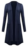 Long Cardigan with Pocket Long Sleeves for Women 5X-Large Navy