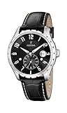 Festina Men's Retro F16486/4 Black Leather Quartz Watch with Black Dial
