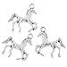 Housweety 50PCs Charm Pendants Horse Silver Tone 22mm x22mm