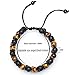 Hamoery 8mm Lava Rock Bead Anxiety Bracelet For Men Women Double Braided Rope Essential Oil Diffuser Bracelet(Lava Tiger Eye)