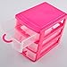 Haoun 3-Tier Desktop Organizer Drawer Units Storage Box A4 Paper File Cabinet (Pink-Small)