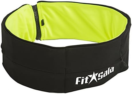FitSala 2-in-1 Color Running Belt Waist Packs with zipper easy to use for iPhone and all Smartphones, 2 Bonuses: Guide to Running &amp; Waterproof Phone case (XS-XL)