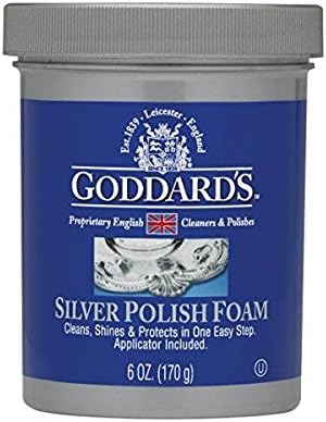 goddards Silver Polisher Cleansing Foam With Sponge Applicator, Tarnish Remover, 6 Oz