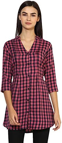 One Femme Women's Plaid Check Print Tunic