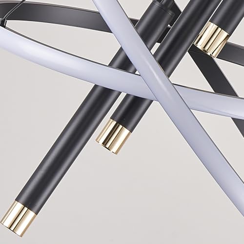 ORANOOR - Lámparas de araña LED negras modernas para comedor, recámara, sala de estar, regulables de 61.0cm, 5250 lm, lámpara colgante de cocina, comedor, lámparas de techo para colgar sobre la