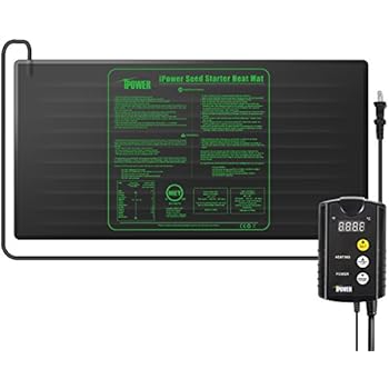 iPower 48" x 20" Large Warm Hydroponic Seedling Heat Mat and 68-108°F Digital Thermostat Control Combo Set for Seed Germination