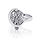 Chuvora 925 Sterling Silver Owl with Crescent Moon Women's Ring, Size 7