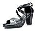 TOETOS Diane New Women's Open Toes Mid Chunky Heels Platform Dress Sandals