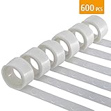 KIWIHUB Balloon Glue Point 600 PCS, Double Sided Dots of Glue Craft Adhesive Point Tape Non-Liquid Glue, 6 Rolls (100 Pieces Each Rolls)