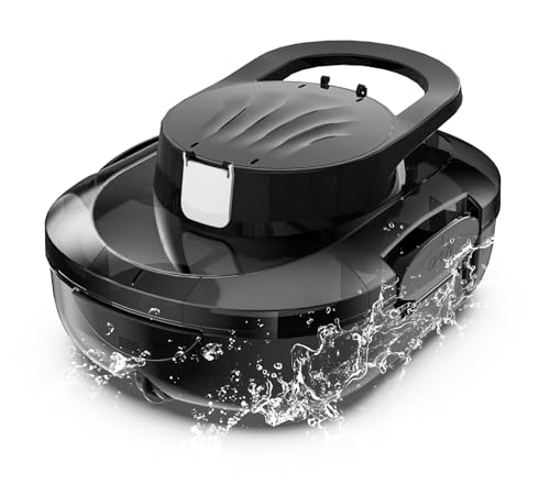 S1PRO (2026 Upgrade) Robot Limpiafondos Piscina, 120 Min de Limpieza, Doble Motor Robot de Piscina, con Filtración de 180μm, Estacionamiento Auto, para Piscinas Elevadas 100 m², Blanco y Negro