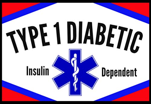 Type 1 Diabetic Medical Alert Soft Fabric Stickers Waterproof Reusable Set of 18