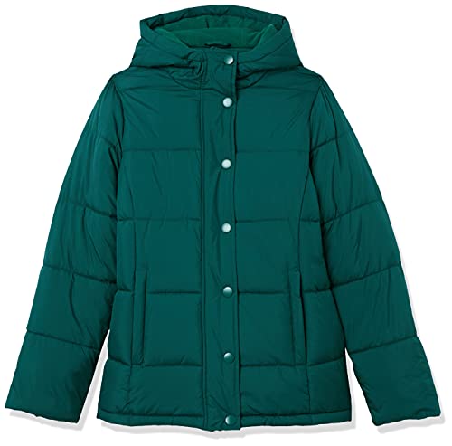 AMAZON ESSENTIALS WOMEN’S HEAVYWEIGHT QUILTED LONG-SLEEVE HOODED PUFFER COAT (AVAILABLE IN PLUS SIZE), DARK GREEN, 5X