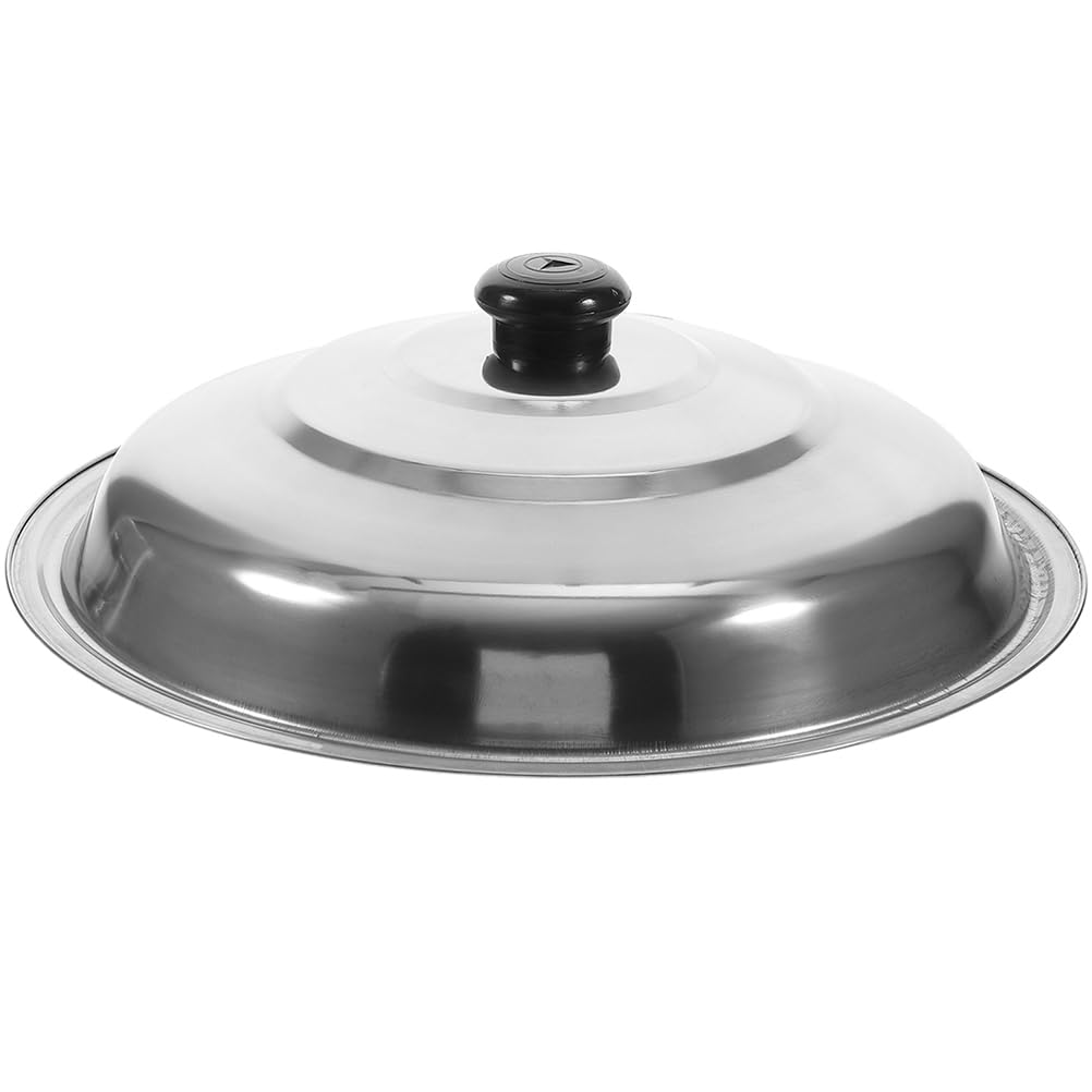 Photo 1 of 14 Inch Pan Lid Stainless Steel Universal Lid For Frying Pan Pots Replacement Frying Pan Cover With Knob For Home Kitchen