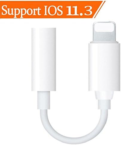 Lightning to 3.5mm Headphone Jack Adapter for iPhone 7/7Plus iPhone X/10 iPhone 8/8 plus iPad iPod, Headphone Earphone Jack Audio Adapter Dongle Charger【Call +Audio】 Support IOS11.3/10.2 or Later … …