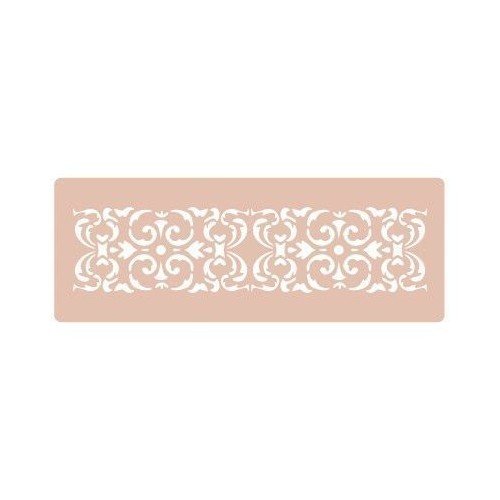 TODO-STENCIL Stencil Pastries Contour 022. Stencil size: 10 x 30 cm (3,9x11,8 in). Design size: 5,7 x 23,5 cm (2,2x9,3 in)