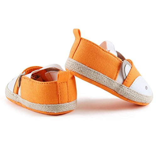 Dacawin Newborn Baby Girls Boys Fox Cloth Toddler Shoes (6-12 Month, Yellow)