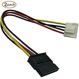 COMeap (2-Pack 4 Pin to SATA Female Hard Drive Power Adapter Cable Compatible with Hikvision Video Recorder 7.5-in(19cm)
