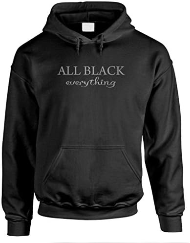 - All Black Everything - Parody Goth Emo - Mens Pullover Hoodie, L, Black