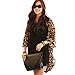 Vechell Women's Sexy Leopard Chiffon Batwing Sleeve Cardigan Tops