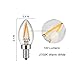 CRLight C7 1W LED Filament Night Light Bulb, 2700K Warm White 100LM, E12 Candelabra Base Lamp Mini Torpedo Shape, 10W Incandescent Equivalent, 360° Beam Angle, Non-dimmable, 2 Pack