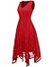 Bridesmay Women's Vintage Lace Cocktail Dress Handkerchief Hem Asymmetrical Party Bridesmaid Dresses