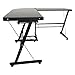 {US STOCK}Teekland Office Desk with Keyboard Tray，3-Pieces Corner Computer/Laptop Home Table(Black Tempered Glass，L-Shap）