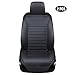 EDEALYN (2PCS Driver and Passenger Seat Cover PU Leather Universal Car Front seat Protector Covers Fit Most Sedans &Truck &SUV (2 PCS Black)