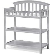 Graco Changing Table with Water-Resistant Change Pad and Safety Strap, Pebble Gray, Multi Storage Nursery Changing Table for Infants or Babies