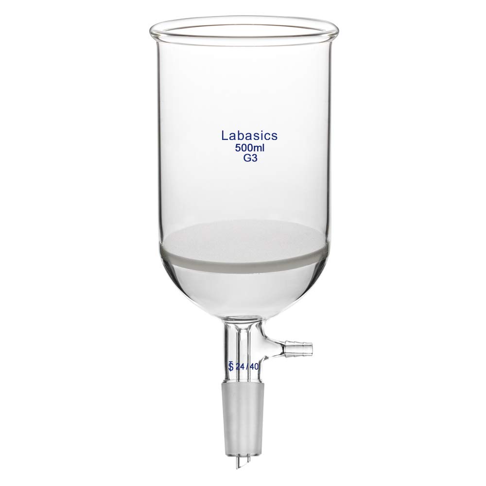 Labasics Borosilicate Glass Buchner Filtering Funnel with Fine Frit (G3), 95mm Inner Diameter, 120mm Depth
