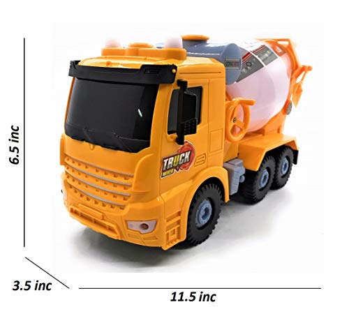 O.B Toys&Gift Bump & Go Bubble Blowing Concrete Mixer Truck Battery Operated Toy w/ Flashing LED Lights , Sounds & Bubble Blowing Action (Colors May Vary)