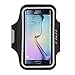 J&D Armband Compatible for Samsung Galaxy S6 Edge Armband, Sports Armband with Key Holder Slot for Galaxy S6 Edge Running Armband, Perfect Earphone Connection While Workout Running, Black