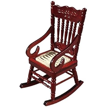 FILOL 1:12 Novelty Decor Rocking Chair Nice Paly Things Miniature Toy Dollhouse Furniture DIY Ornament Kit Doll House Accessories for Pre-K Boys Toddlers Girls