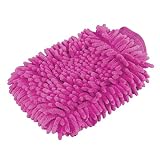 Premium car wash Microfiber Chenille mitt. Super auto Absorbent. Ultrafine Sponge Fiber Glove. Professional Cleaning at Home, Kitchen, Hand car Washing Care. Soap Chemical Products Resistant. (Pink)