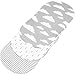 BaeBae Goods Premium Bassinet Fitted Sheet Set - 4 Pack 100% Jersey Knit - Grey and White - Chevron Pattern - Standard Size Oval or Halo Bassinet Pads
