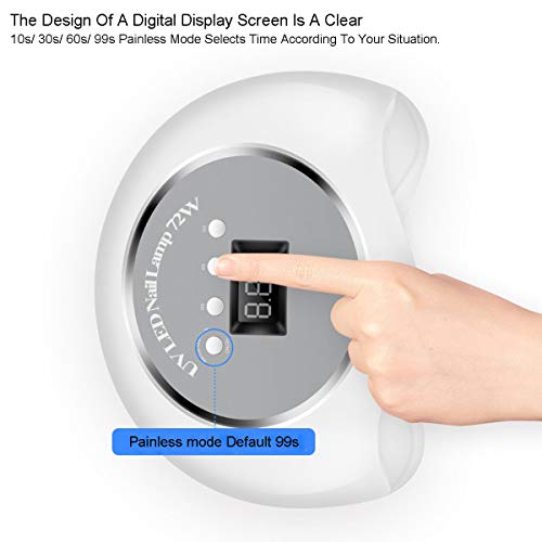 Professional Upgrade Design Nail Dryer 72W Big Space UV LED Nail Gel Polish Curing Lamp, with Fast Dryer Technology